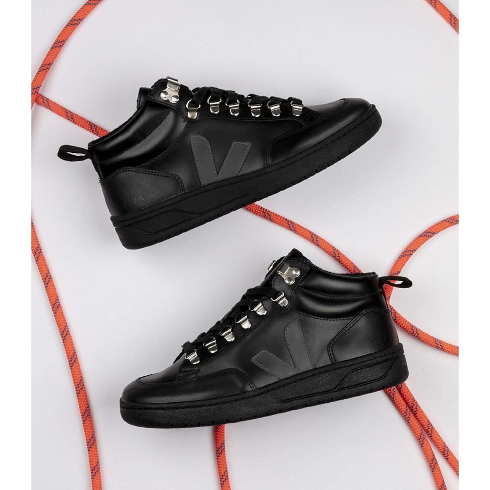 Women's Veja RORAIMA LEATHER High Tops Black | ZA 361HAP